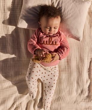 Pyjama 2 pièces en velours bébé fille - LuluCastagnette vue5 - LULU CASTAGNETTE G4G D - GEMO
