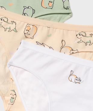 Culottes en coton stretch motifs fruits fille (lot de 3) vue2 - GEMO 4G FILLE - GEMO