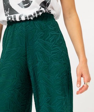 Pantalon en maille texturée coupe ample avec taille élastique femme vue2 - GEMO(FEMME PAP) - GEMO