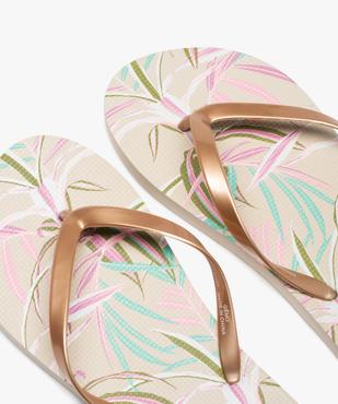 Tongs femme à fines brides entre-doigts et semelle imprimée vue3 - GEMO (PLAGE) - GEMO