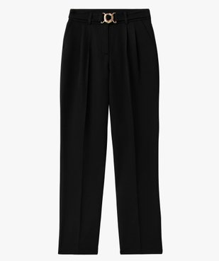 Pantalon en toile avec ceinture à boucle fantaisie femme vue4 - GEMO(FEMME PAP) - GEMO