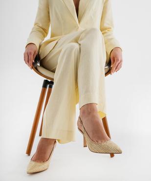 Escarpins slingback bout pointu et talon fin femme - Follow Me vue2 - FOLLOW ME - GEMO