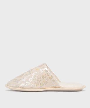 Mules d’intérieur à motifs tachetés scintillants femme vue3 - GEMO 4G FEMME - GEMO