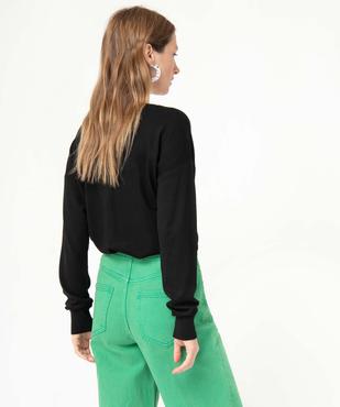 Gilet femme en fine maille et boutons fantaisie vue3 - GEMO 4G FEMME - GEMO