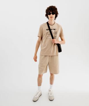Tee-shirt manches courtes en coton imprimé homme vue5 - GEMO 4G HOMME - GEMO