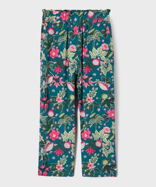 Pantalon fluide à motifs fleuris avec taille ajustable fille vue2 - GEMO 4G FILLE - GEMO