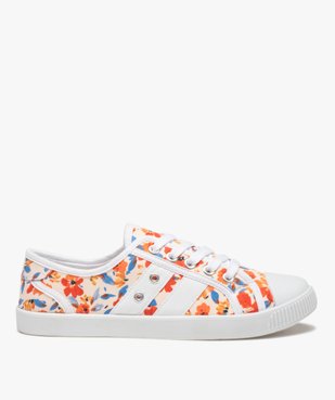 Baskets femme à lacet dessus toile à motif fleuri vue1 - GEMO (SPORTSWR) - GEMO