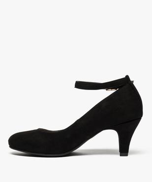 Escarpins femme unis en suédine avec bride cheville vue3 - GEMO(URBAIN) - GEMO