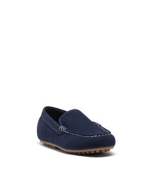 Mocassins garçon unis en suédine avec surpiqûres  vue2 - GEMO 4G GARCON - GEMO