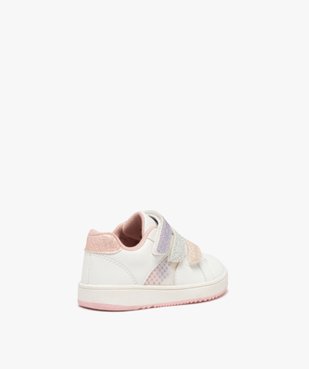 Baskets bébé fille unie avec triple scratch à paillettes vue5 - GEMO 4G BEBE - GEMO