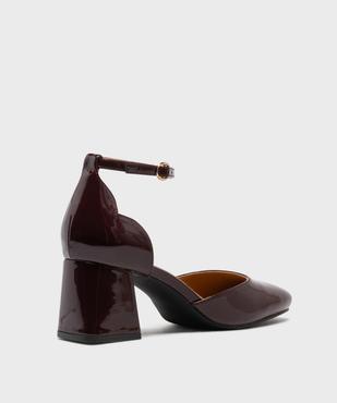 Escarpins à bout carré et talon large vernis femme - Valentina Baldano vue4 - VALENTINA BALDA - GEMO