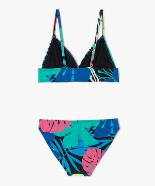 Maillot de bain 2 pièces à motifs exotiques fille vue3 - GEMO 4G FILLE - GEMO