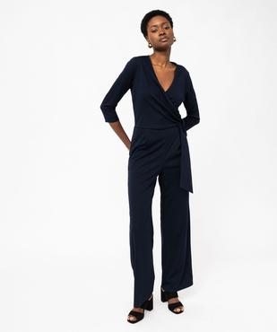 Combinaison pantalon avec haut cache-coeur femme vue1 - GEMO(FEMME PAP) - GEMO