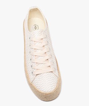 Tennis en toile pailletée à épaisse semelle corde femme vue5 - GEMO 4G FEMME - GEMO