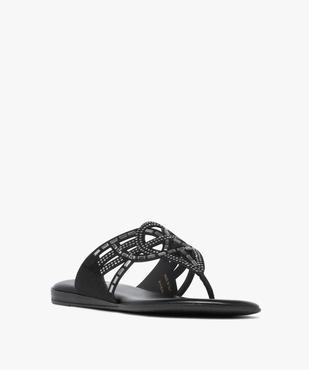 Mules femme à bride entre-doigts fantaisie avec bijoux vue2 - GEMO (CASUAL) - GEMO
