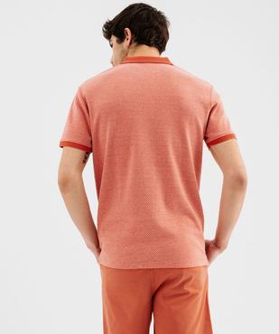 Polo manches courtes en coton à motifs géométriques homm vue3 - GEMO (HOMME) - GEMO