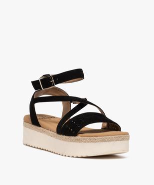 Sandales femme à semelle plateforme et dessus suédine vue2 - GEMO (CASUAL) - GEMO