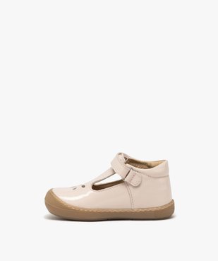 Chaussures premiers pas bébé fille en cuir vernis uni et à scratch - NA! vue5 - NA! - GEMO