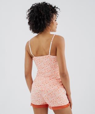 Haut de pyjama à fines bretelles et dentelle femme vue3 - GEMO 4G FEMME - GEMO