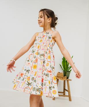 Robe à bretelles, smocks et volants fille vue1 - GEMO 4G FILLE - GEMO