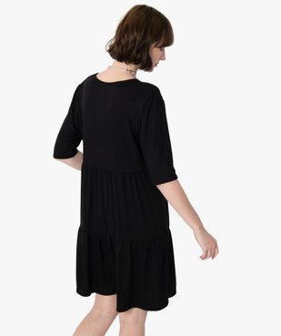 Robe femme en maille à volants et manches courtes vue3 - GEMO(FEMME PAP) - GEMO