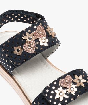 Sandales fille à brides scratch métallisées et semelle crantée vue6 - GEMO (ENFANT) - GEMO