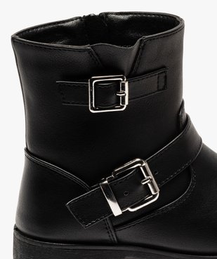Boots fille unies zippées avec brides à boucle décoratives vue6 - GEMO (ENFANT) - GEMO