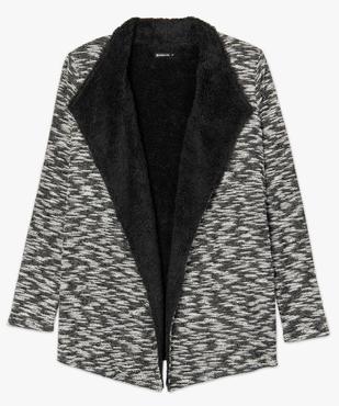 Gilet femme en maille bouclette doublé sherpa vue4 - FOLLOW ME - GEMO