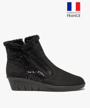 Boots fourrées femme confort dessus cuir souple uni vue1 - GEMO (CONFORT) - GEMO