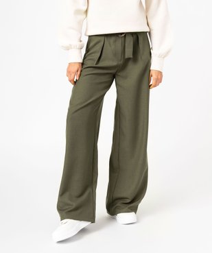 Pantalon large avec taille haute femme vue1 - GEMO(FEMME PAP) - GEMO