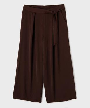 Pantalon large avec ceinture à nouer femme grande taille vue1 - GEMO 4G GT - GEMO