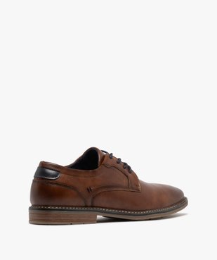 Derbies unis à lacets ronds contrastants homme vue5 - MARIO BALDANO - GEMO