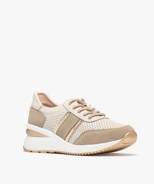 Baskets en cuir à talon compensé femme - Alma Planète vue3 - ALMA PLANETE - GEMO