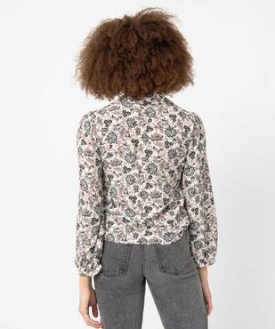 Blouse femme à motifs fleuris à nouer dans le bas vue3 - GEMO(FEMME PAP) - GEMO