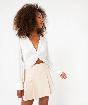 Blouse à manches longues effet drapé femme vue1 - GEMO(FEMME PAP) - GEMO