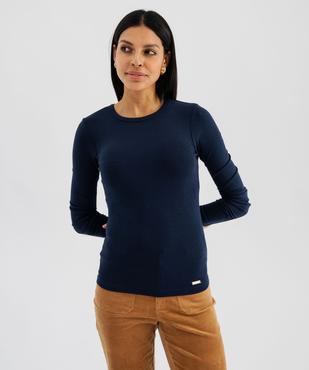 Tee-shirt manches longues et col rond femme - LuluCastagnette vue1 - LULUCASTAGNETTE - GEMO