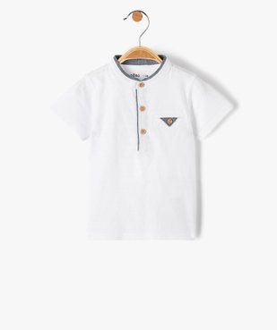 Polo bébé garçon à col mao vue1 - GEMO(BEBE DEBT) - GEMO