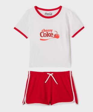 Pyjama bicolore avec inscription Cherry Coke fille - Coca Cola vue1 - COCA COLA - GEMO
