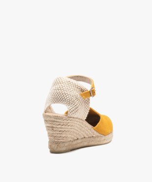 Sandales femme compensées dessus cuir uni vue4 - GEMO(URBAIN) - GEMO