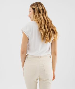 Tee-shirt à manches courtes avec finitions scintillantes femme vue8 - GEMO 4G FEMME - GEMO