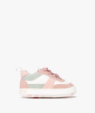 Chaussons de naissance bébé fille baskets avec lacets foulard satinés - LuluCastagnette vue1 - LULUCASTAGNETTE - GEMO
