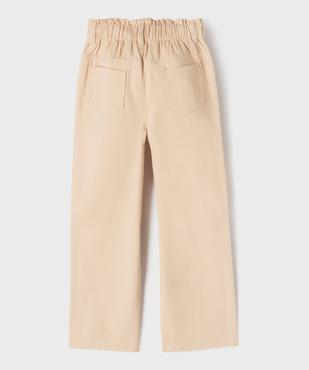 Pantalon straight en toile de coton taille ajustable fille vue3 - GEMO 4G FILLE - GEMO