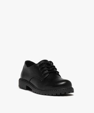 Derbies garçon unis à semelle crantée fermeture lacets vue2 - GEMO (ENFANT) - GEMO