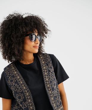 Veste sans manches porter ouvert à broderies femme vue2 - GEMO(FEMME PAP) - GEMO
