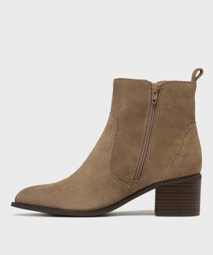Boots à talon dessus cuir femme - LuluCastagnette vue3 - LULUCASTAGNETTE - GEMO
