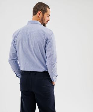 Chemise manches longues à rayures et pois brodé coupe regular homme vue5 - GEMO 4G HOMME - GEMO