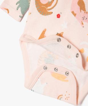 Body manches longues en coton à motifs chats bébé (lot de 3) vue3 - GEMO 4G BEBE - GEMO