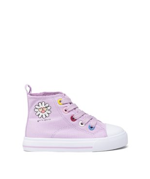 Tennis en toile montantes pastel avec broderie fille vue1 - GEMO 4G FILLE - GEMO