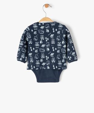Body bébé à manches longues effet tee-shirt vue4 - GEMO(BB COUCHE) - GEMO