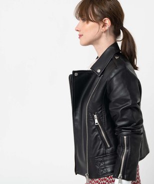 Blouson femme esprit biker avec zips et boucles en métal vue1 - GEMO(FEMME PAP) - GEMO